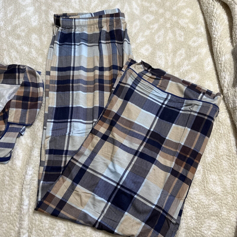 HALE BOB Womens Pajamas Shirt Pants Set Plaid Size LARGE NEW NWT $129.00 - Picture 6 of 7